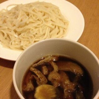 茄子と油揚げのつけうどん